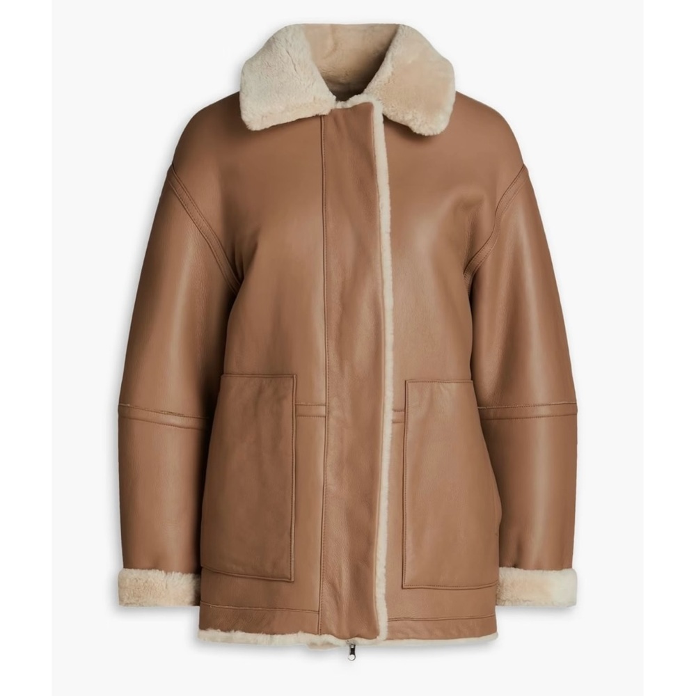 VINCE Reversible Leather and Shearling Jacket